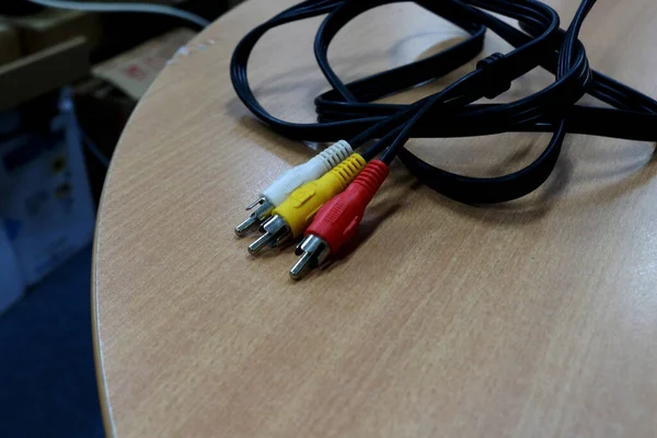 오디오 비디오 케이블 Audio Video Cable 오디오와 시각을 수있는 멀티미디어 — 스톡 사진