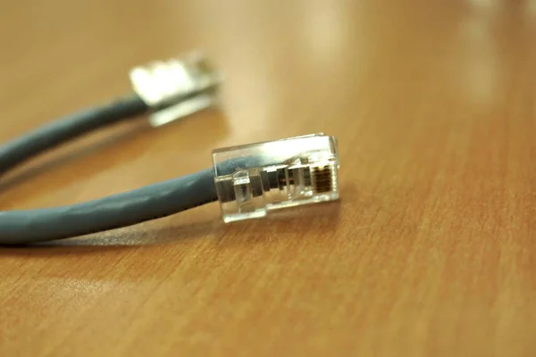 Rg45 Een Internet Kabel Connector Zodat Het Internet Kan Worden — Stockfoto