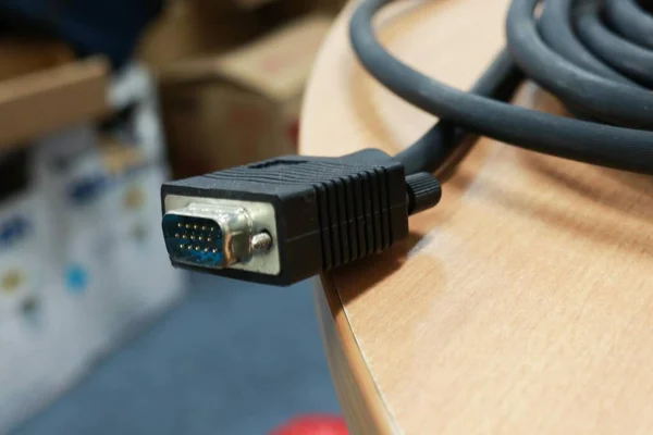 Fotoanslutningskabel Eller Ofta Kallad Vga Kabel För Att Ansluta Datorenhet — Stockfoto