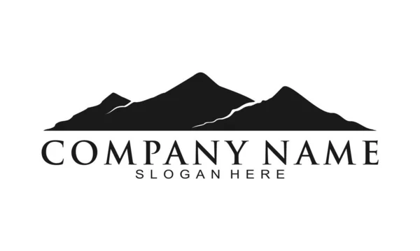 Simple Black Volcano Vector Logo — Vetor de Stock