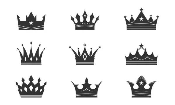 King Crown Set Illustration Vector Design — 图库矢量图片
