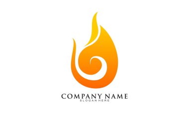 Turuncu ateş sıcak vektör logosu