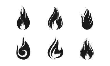 Ateş set illüstrasyon vektör tasarımı