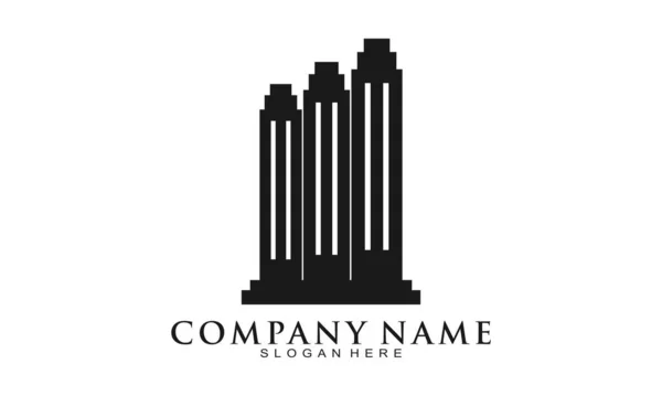 Black Building Illustration Logo Design — Image vectorielle