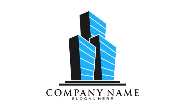 Three Company Building Vector Logo — Stockvektor