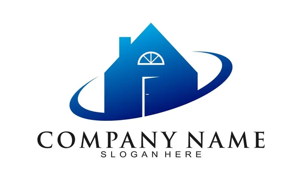 House Building Elegant Logo Design — 스톡 벡터
