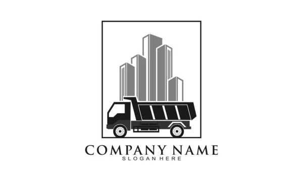 Camion Benne Basculante Logo Vectoriel Ville — Image vectorielle