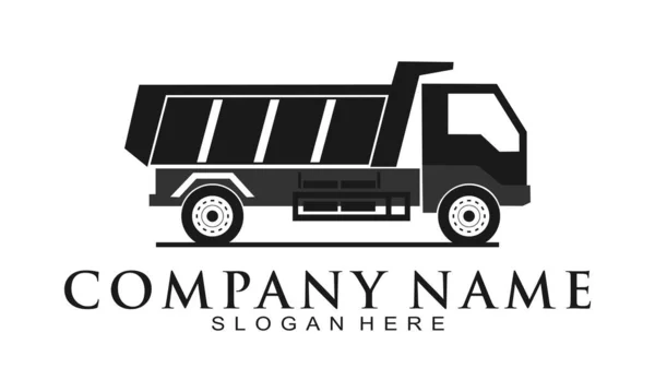 Simple Dump Truck Illustration Vector Logo — Stock Vector