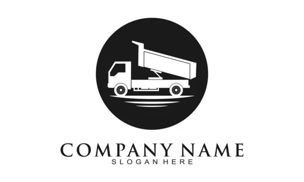 Déchargement Logo Icône Camion Benne — Image vectorielle