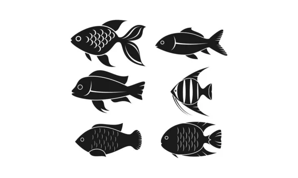 Mar Peces Conjunto Ilustración Vector Diseño — Vector de stock