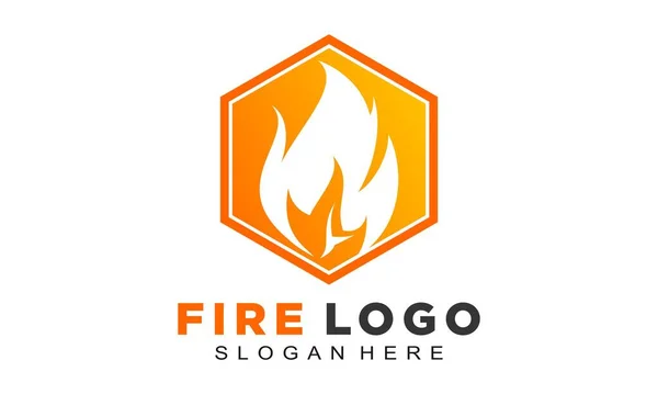 Çokgen Ateş Sembolü Logo Tasarımı — Stok Vektör