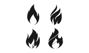 Siyah alev çizim vektör tasarımı