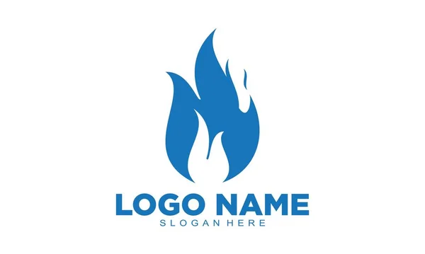 Elegantní Vektorové Logo Blue Fire — Stockový vektor