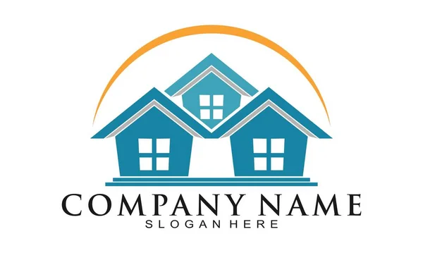 Simple House Sun Symbol Icon Logo — Stock Vector