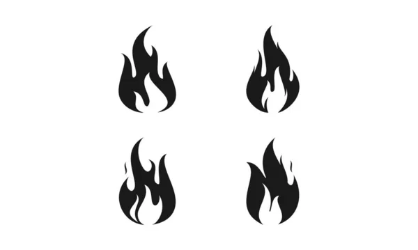 Ogień Płomień Zestaw Ilustracji Wektor Projektu — Wektor stockowy