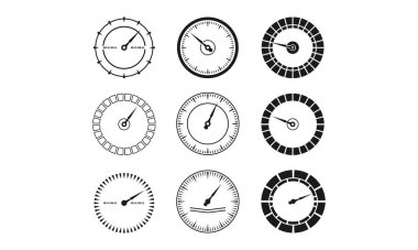 Araç hız göstergesi çizim vektörü tasarımı