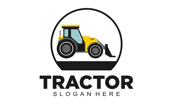 Elegante Traktor Illustration Vektor Logo — Stockvektor