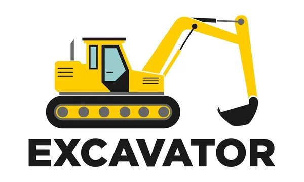 Excavadora Ilustración Simple Vector Logo — Archivo Imágenes Vectoriales