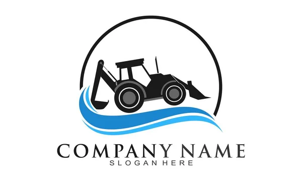 Tractor Golf Illustratie Vector Logo — Stockvector