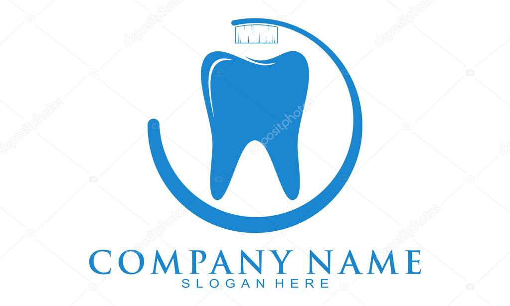 Tooth brush elegant vector logo