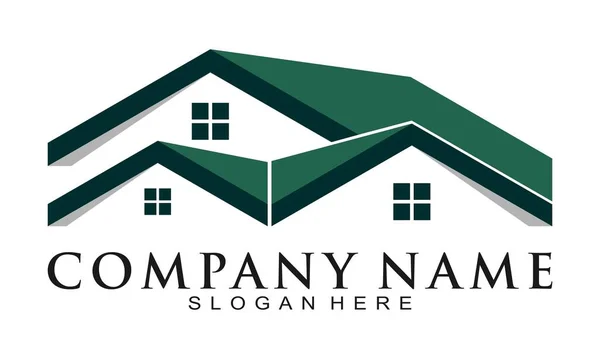 Green House Property Vector Logo — Stock Vector