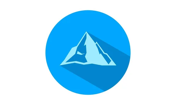 Symbole Montagne Bleu Icône Logo — Image vectorielle