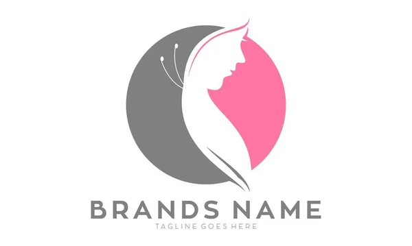 Borboleta Elegante Logotipo Ícone Ilustração Menina — Vetor de Stock