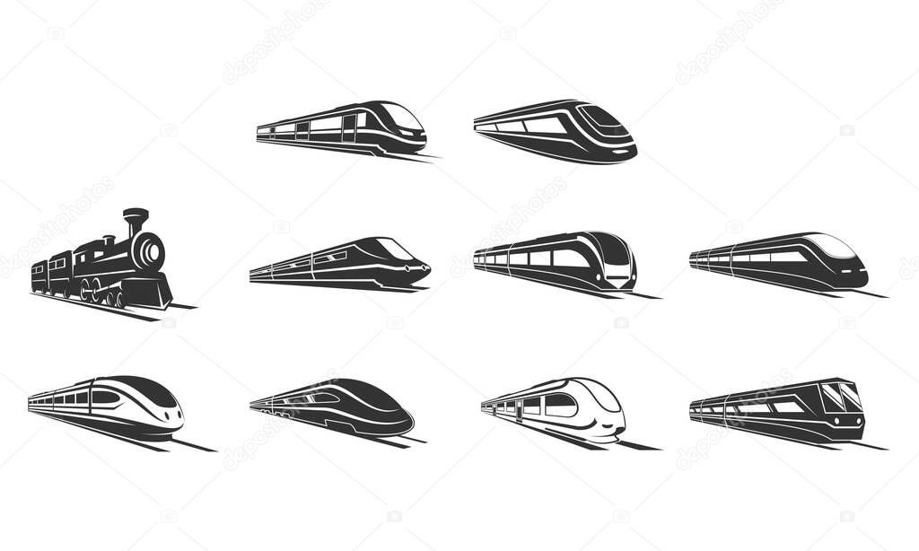 Kind of train set illustration vector design