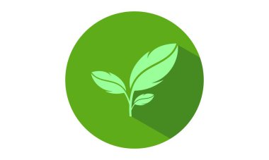 Bitki illüstrasyonu basit simge logosu