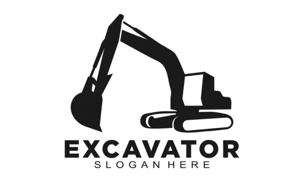 Excavadora Ilustración Simple Vector Logo — Archivo Imágenes Vectoriales