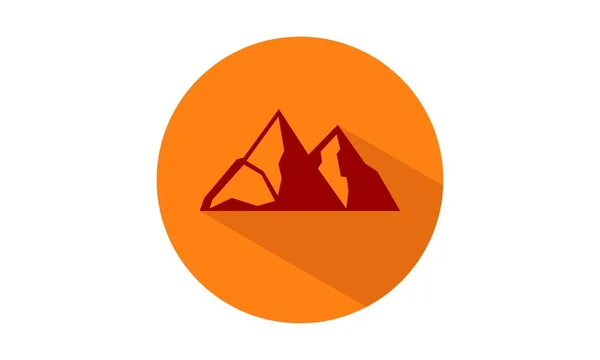 Logo Icône Montagne Simple Rocher Rouge — Image vectorielle
