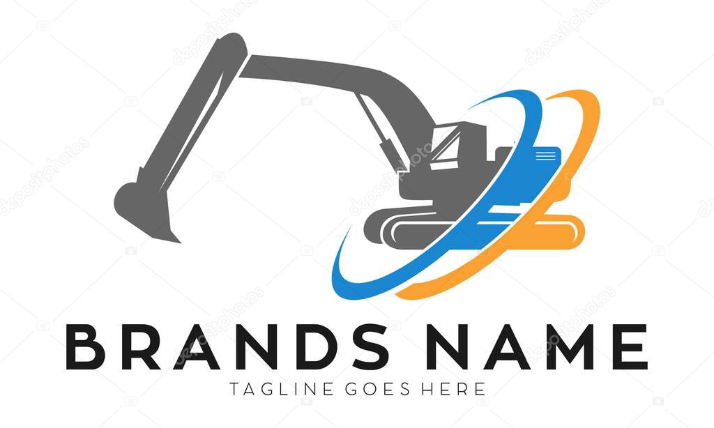 Excavator technology symbol logo design
