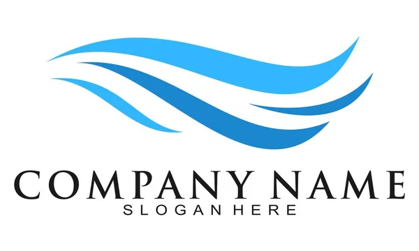 Deniz dalgası illüstrasyon vektör logosu