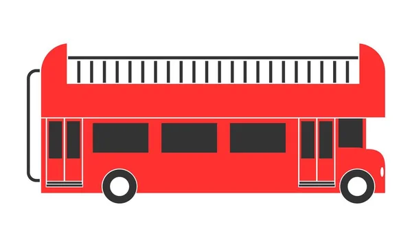 Projeto Vetorial Ônibus Dois Andares Vermelho — Vetor de Stock