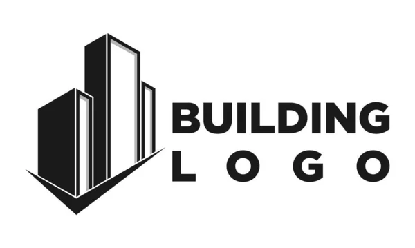 Bâtiment Moderne Illustration Logo Design — Image vectorielle