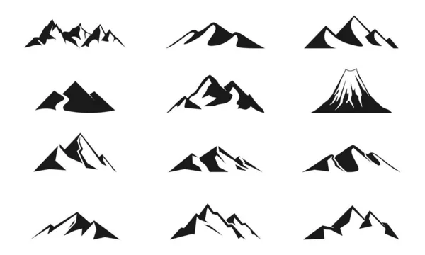 Montagne Volcan Illustration Ensemble Vectoriel Design — Image vectorielle