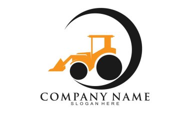 Basit traktör ve daire vektör logosu