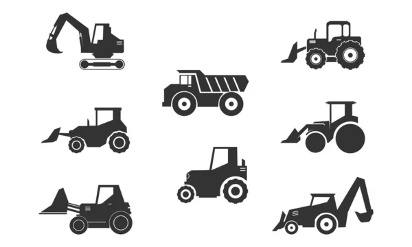 Heavy Equipment Set Illustration Vector Design — Stock Vector