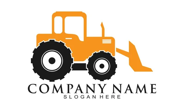 Logo Vectoriel Illustration Tracteur Jaune — Image vectorielle