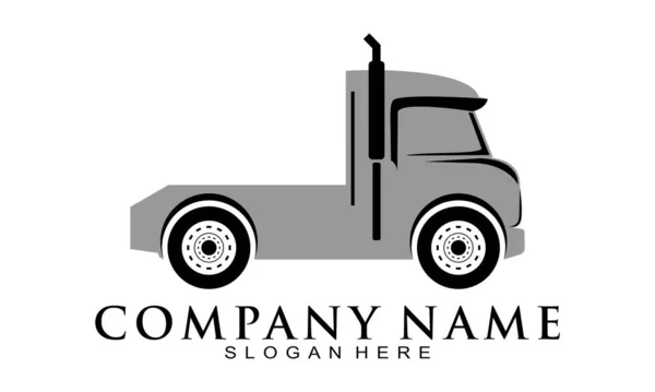 Reboque Caminhão Cabeça Ilustração Vetor Logotipo — Vetor de Stock