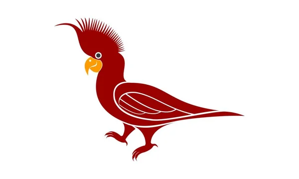 Papagaio Vermelho Desenho Vetor Ilustração Pássaro — Vetor de Stock