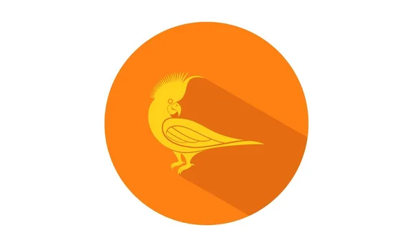 Logo Icona Uccello Pappagallo Giallo — Vettoriale Stock