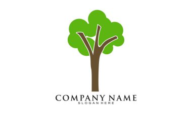 Basit ağaç illüstrasyon vektör logosu