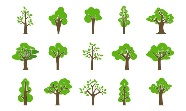 Tree Set Illustration Vector Design — Stock Vector