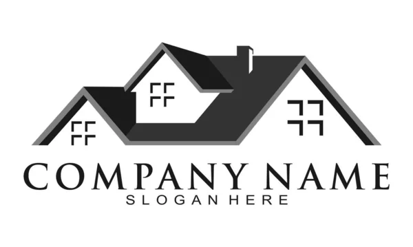 Emlak evi illüstrasyon vektör logosu