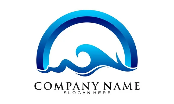 Роскошный Дизайн Логотипа Морской Волны — стоковый вектор