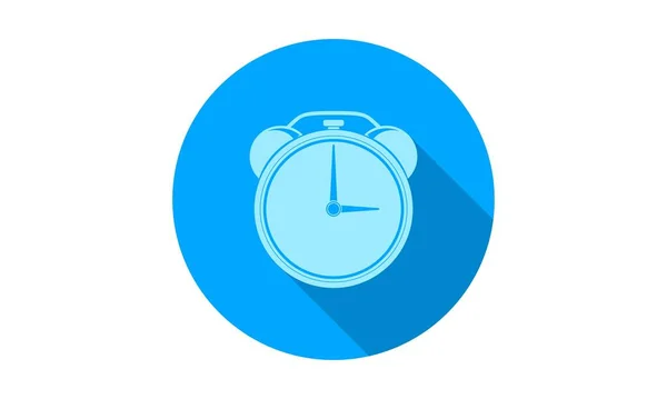 Blue Alarm Clock Icon Logo — Stock Vector