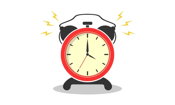 赤い目覚まし時計のイラストベクトルデザイン — ストックベクタ