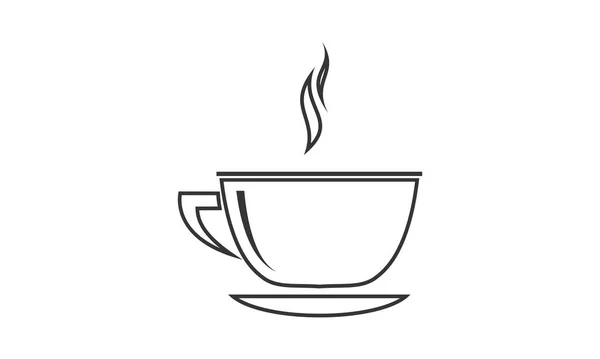 Einfache Tasse Heißgetränk Vektor Logo — Stockvektor