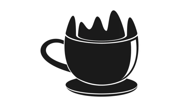 Logo Vector Ilustración Taza Negra — Archivo Imágenes Vectoriales